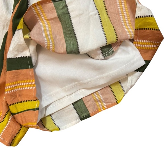 & Merci Striped Off-Shoulder Romper Jumper Size S Muted Orange Gold Playsuit Fun - Picture 5 of 12